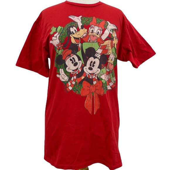 Disney Other - DISNEY Unisex Mickey & Friends Big Graphic Short Sleeve Red T Shirt Size Medium